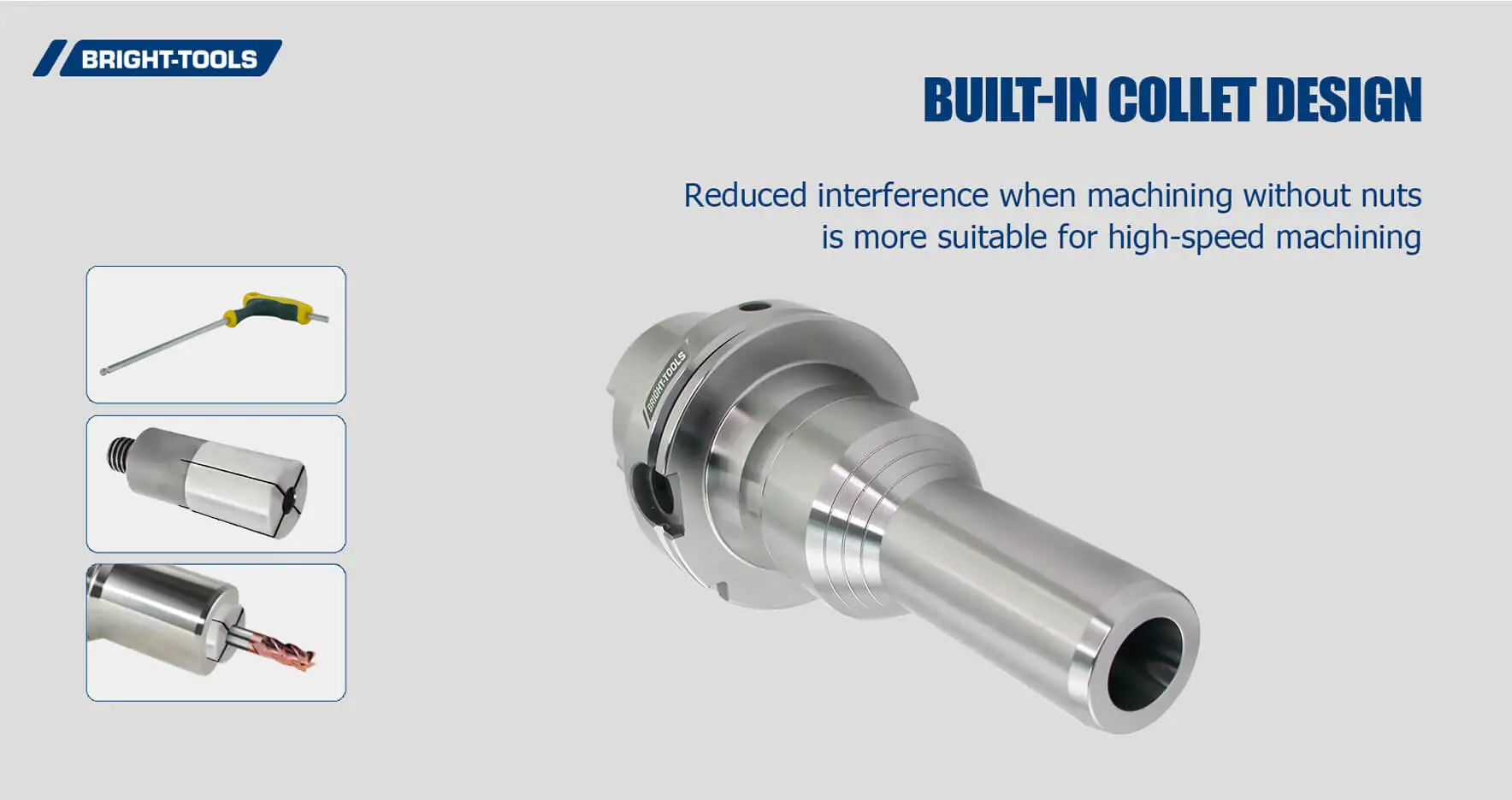 Thiết kế ống kẹp tích hợp của giá đỡ dụng cụ HSK đầu kẹp vít chính xác
