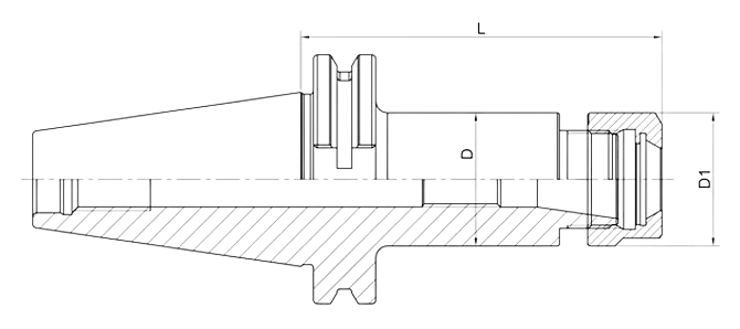Thông số kỹ thuật của mâm cặp DIN 69871 ER với đai ốc lục giác