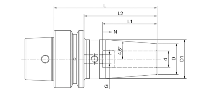 Thông số kỹ thuật của mâm cặp co HSK-E 4.5 °