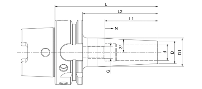 Thông số kỹ thuật của mâm cặp co rút HSK-A 3 °, mỏng