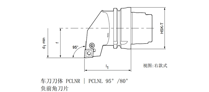 Thông số kỹ thuật của dụng cụ tiện HSK-T pclnr | pclnl 95 °/80 °