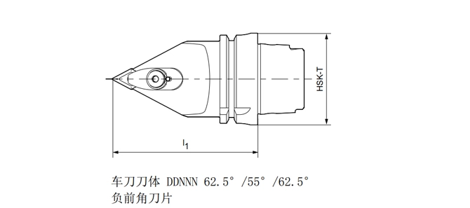 Thông số kỹ thuật của dụng cụ tiện HSK-T ddnnn 62.5 °/55 °/62.5 °
