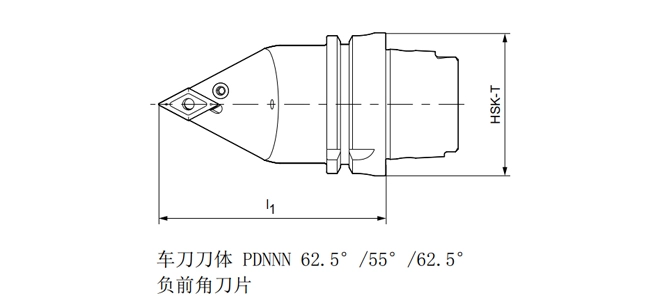 Thông số kỹ thuật của dụng cụ tiện HSK-T pdnnn 62.5 °/55 °/62.5 °