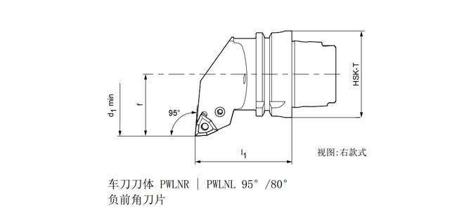 Thông số kỹ thuật của công cụ tiện HSK-T pwlnr | pwlnl 95 °/80 °