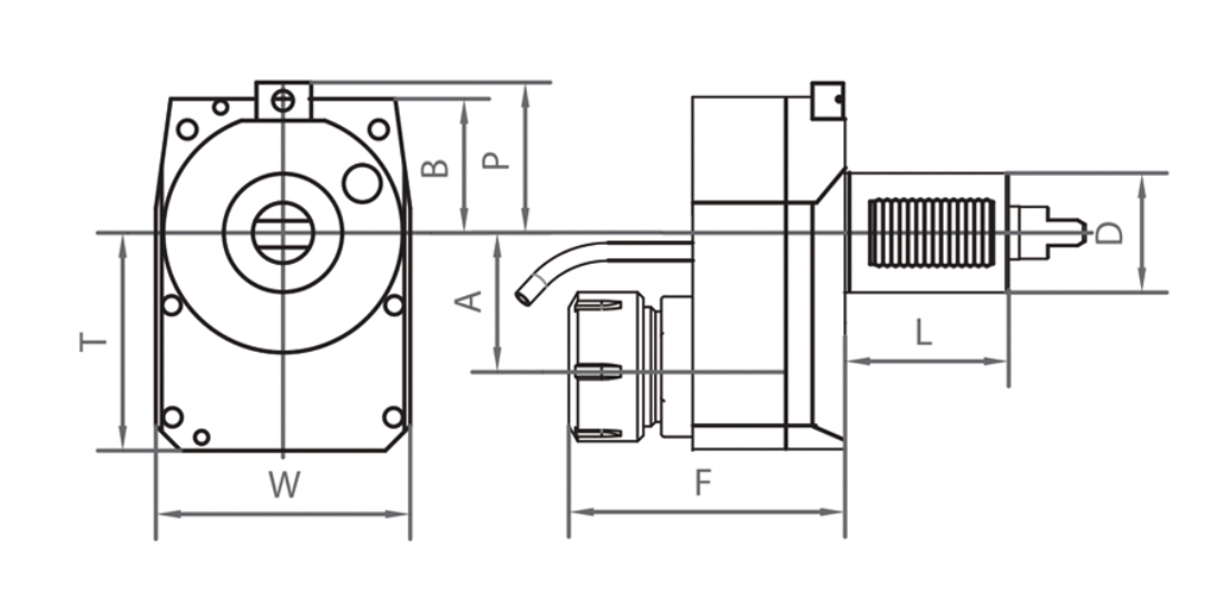 Đặc điểm kỹ thuật của VDI Axial Driven head, offset, DIN 1809