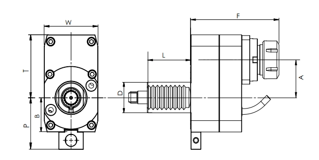 Đặc điểm kỹ thuật của VDI Axial Driven head, offset, DIN 1809