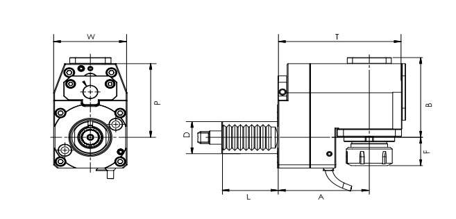 Đặc điểm kỹ thuật của đầu hướng tâm VDI, offset, DIN 1809