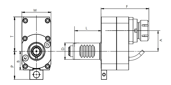 Đặc điểm kỹ thuật của VDI Axial Driven head, offset, DIN 5480
