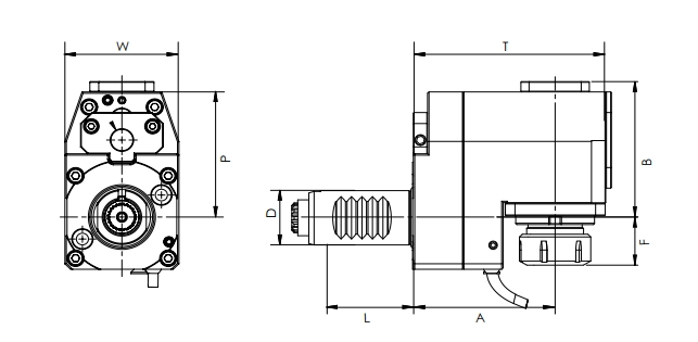 Đặc điểm kỹ thuật của đầu hướng tâm VDI, offset, DIN 5480