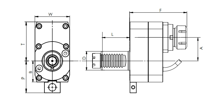 Đặc điểm kỹ thuật của VDI Axial Driven head, offset, Step Haas