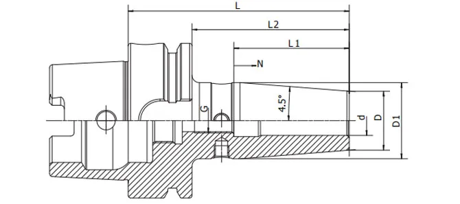 THÔNG SỐ KỸ THUẬT CỦA MÂM CẶP HSK-A KIỂU ÉP 4,5°