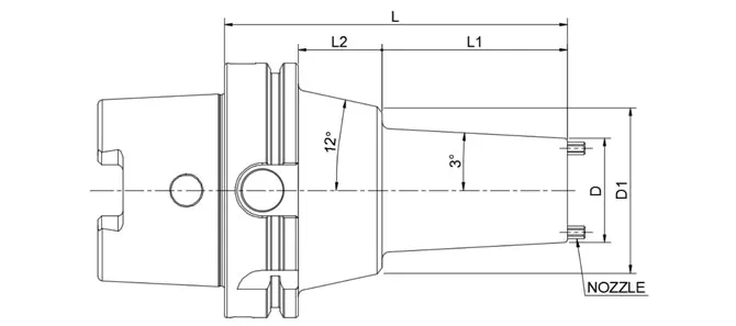 THÔNG SỐ KỸ THUẬT CỦA BỘ 2 CHI TIẾT HSK-A SLIM SHRINK FIT CHUCK, DÙNG CHO HỆ THỐNG LÀM MÁT