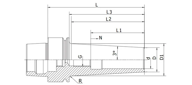 THÔNG SỐ KỸ THUẬT CỦA ĐẦU KẸP HSK-E SLIM SHRINK FIT 3°