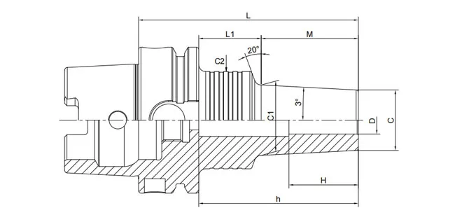 THÔNG SỐ KỸ THUẬT CỦA MÂM CẶP CO HSK-A 3° DẠNG MỎNG A