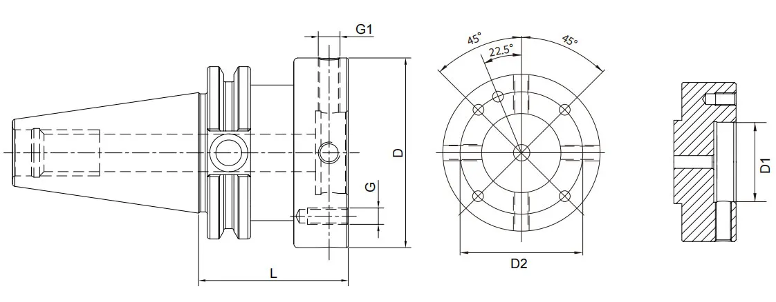 THÔNG SỐ KỸ THUẬT CỦA BỘ CHUYỂN ĐỔI MẶT BÍCH CÓ THỂ ĐIỀU CHỈNH ĐỘ LỆCH ANSI B5.50