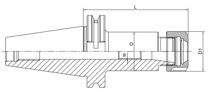 THÔNG SỐ KỸ THUẬT CỦA MÂM CẶP DIN 69871 ER CÓ ĐAI ỐC UM