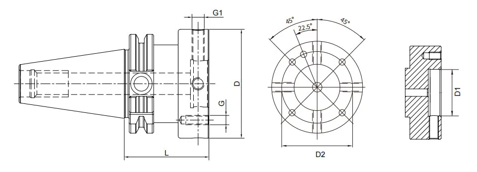 THÔNG SỐ KỸ THUẬT CỦA BỘ CHUYỂN ĐỔI MẶT BÍCH ĐIỀU CHỈNH ĐỘ LỆCH DIN 69871