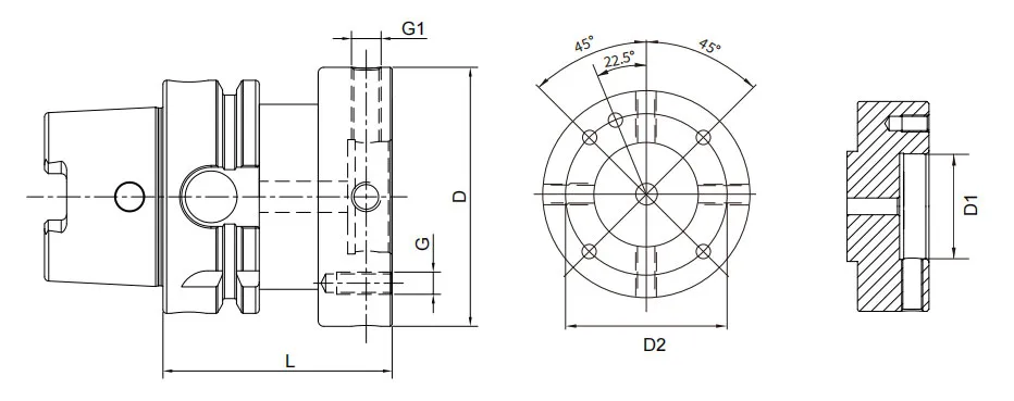 THÔNG SỐ KỸ THUẬT CỦA BỘ CHUYỂN ĐỔI MẶT BÍCH CÓ THỂ ĐIỀU CHỈNH ĐỘ LỆCH DIN 69893