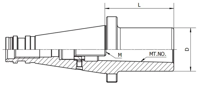 THÔNG SỐ KỸ THUẬT CỦA BỘ CHUYỂN ĐỔI CÔN MORSE DIN2080 CÓ TAY KÉO