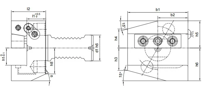 THÔNG SỐ KỸ THUẬT CỦA KẸP ĐỊNH HƯỚNG NGẮN, DÙNG CHO CHẤT LÀM MÁT, KIỂU NÊM B1B4AK