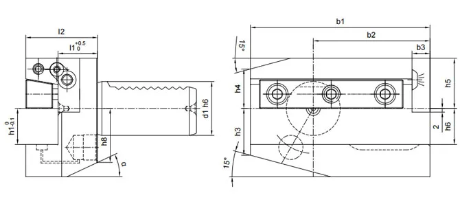 THÔNG SỐ KỸ THUẬT CỦA KẸP ĐỊNH HƯỚNG B5AK DÀI, DÙNG CHO CHẤT LÀM MÁT