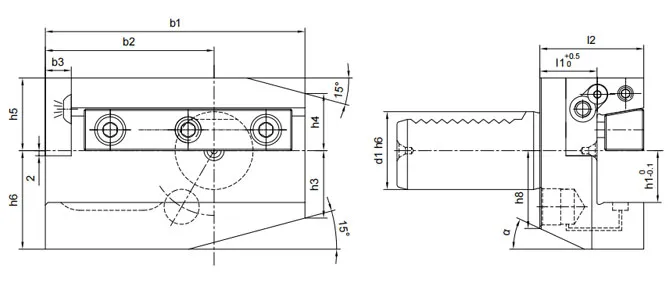 THÔNG SỐ KỸ THUẬT CỦA KẸP ĐỊNH HƯỚNG B6AK DÀI, DÙNG CHO CHẤT LÀM MÁT