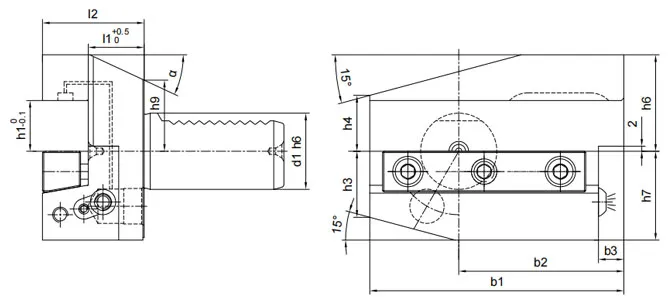 THÔNG SỐ KỸ THUẬT CỦA KẸP ĐỊNH HƯỚNG B7AK DÀI, DÙNG CHO CHẤT LÀM MÁT